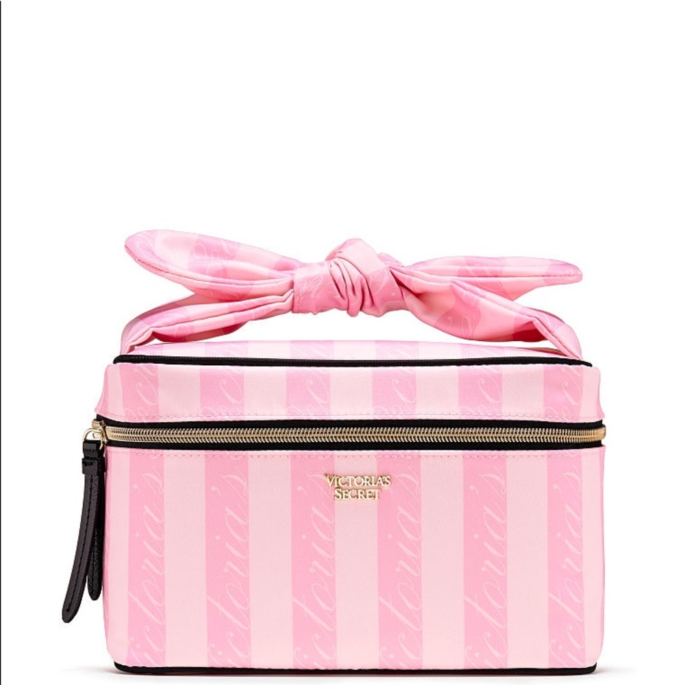 🆕VICTORIA'S Secret Striped Weekender Train Case